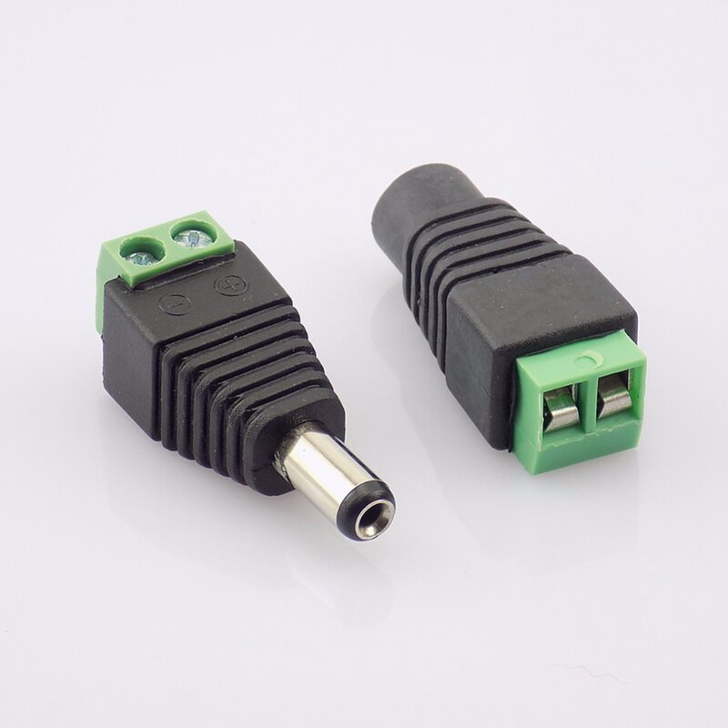 1 pasang DC Power plug female + male Connector jack Coax Cat5 ke Bnc adapter Av BNC UTP untuk CCTV kamera Video Balun lampu LED Strip