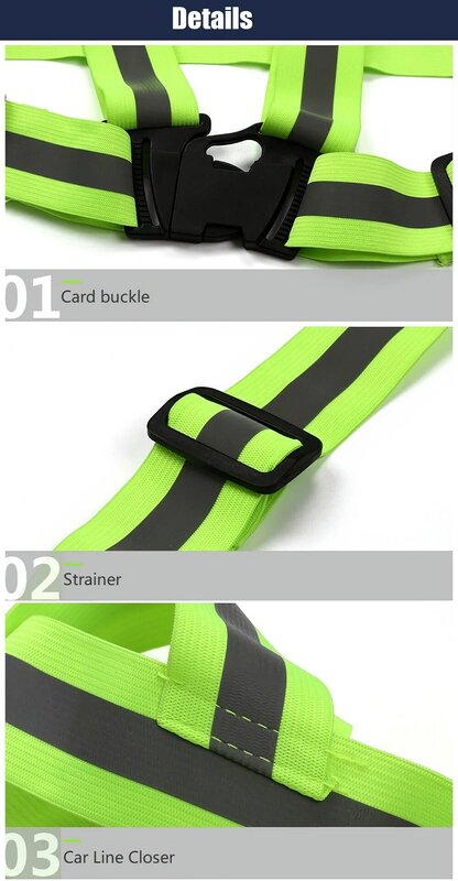 Breathable Adjustable Safety Highlight Reflective Straps Night Running Riding Clothing Vest Elastic Band For Adults Children