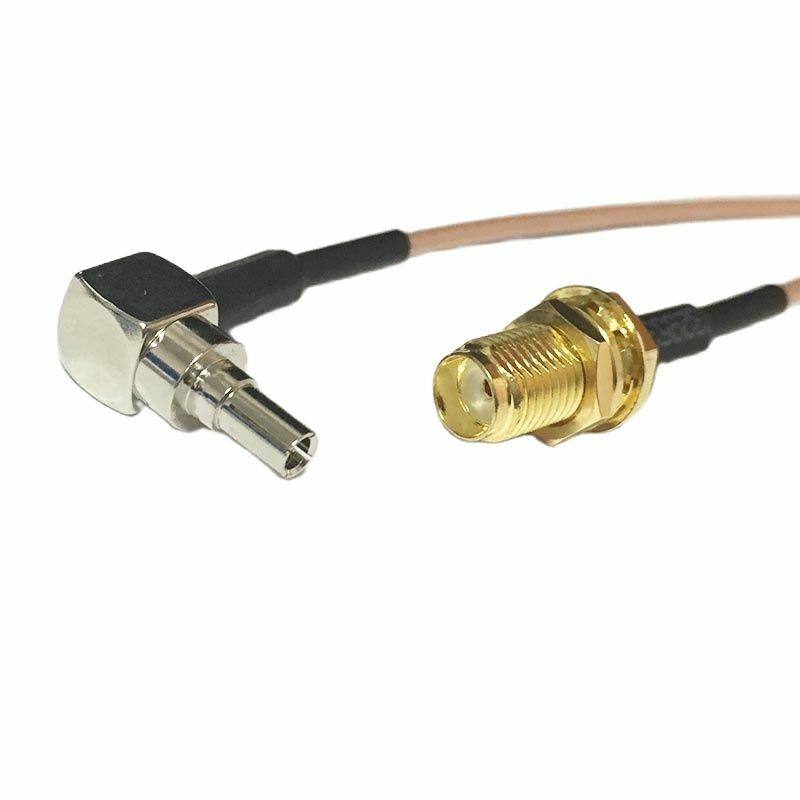 Câble en queue de overSMA femelle, connecteur de cloison vers CRC9 mâle, adaptateur à angle droit, 15cm, 6 ", 30cm, 50cm, 100cm