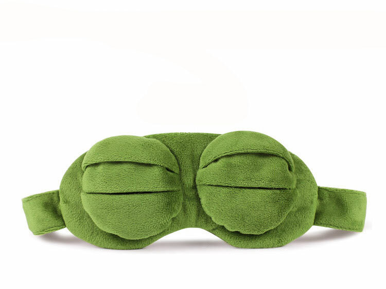 재미있는 크리에이티브 페페 개구리 슬픈 개구리 3D 아이 마스크 커버, 만화 봉제 수면 마스크, 여행 수면 아이 마스크