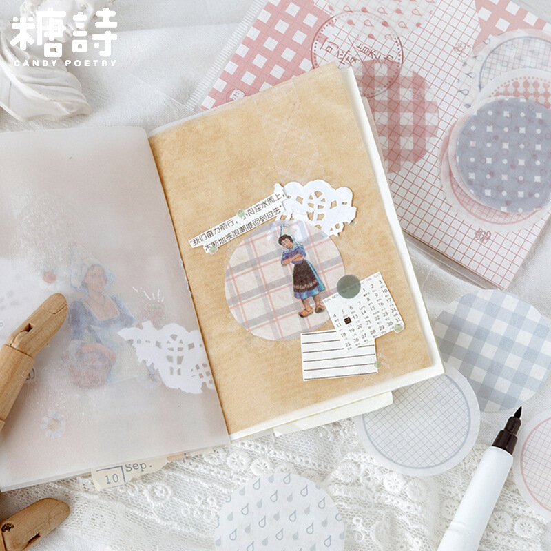 1 pacote pequeno afortunado série colar de vedação adesivos foto bonito básico redondo diy diário decoração adesivo scrapbooking
