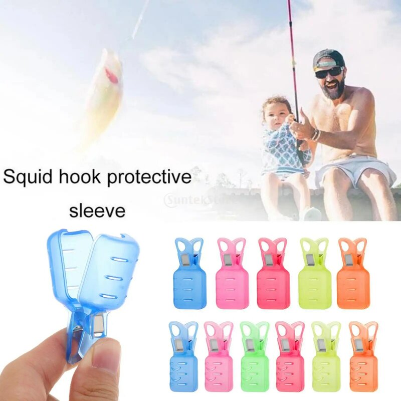 10pcs Squid Jig Hook Protector Fishing Jigs Lure Covers Hooks Safety Caps Fihsing Tools for Fishing Lovers