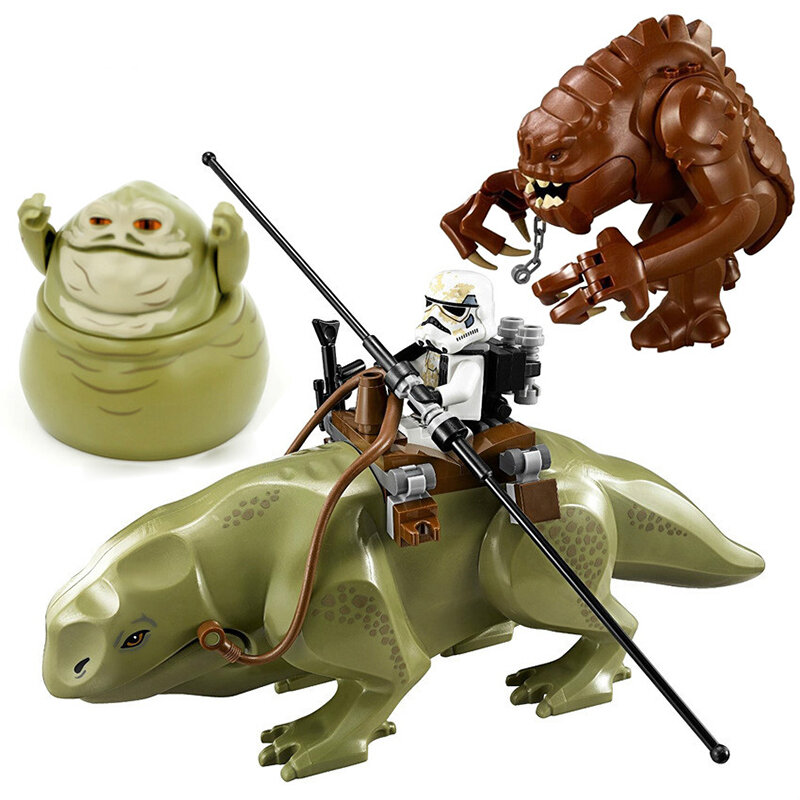 Gwiezdne wojny Dewback Rancor Jabba Tauntaun szturmowiec Darth Vader figurki Lepining klocki Starwars zabawki modele dla dzieci