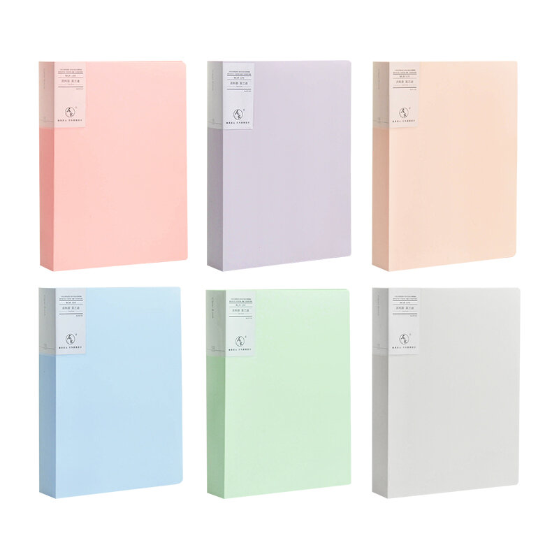 File Folders for School A4 Organizer Stationery Bag 100 Paper Binder Holder Box Pocket Tab Ring Document Morandi Office Supplies