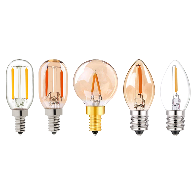 G40 T22 T20 Globe Vintage LED Filament Light Bulb 1W 2200K E12 E14 110V 220V Gold Tint Dimmable Lamp Decorative Chandelier Light