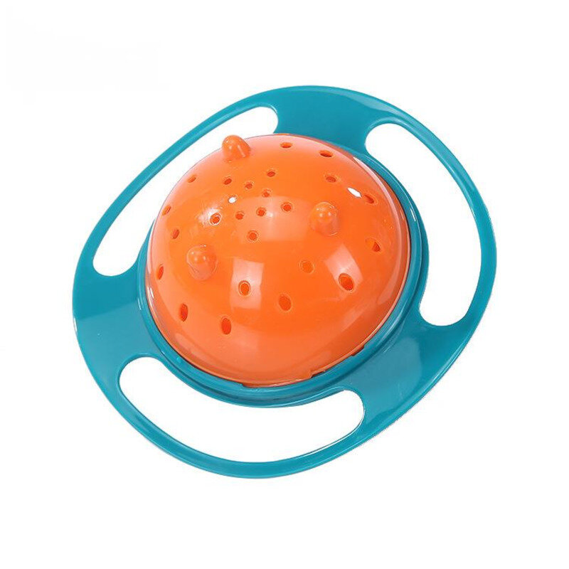 Tigela giroscópica universal para crianças, à prova de derramamento, design prático, equilíbrio rotativo, pratos de alimentação sólidos, talheres, rotação 360