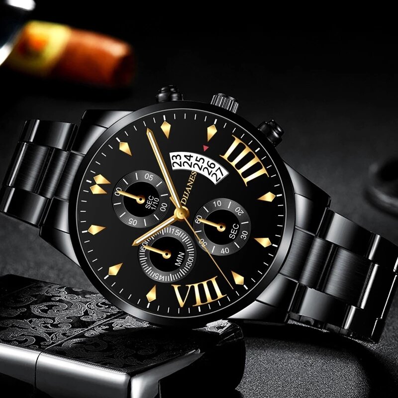 horloges mannen Fashion Horloges Voor Mannen Business Casual Rvs Quartz Horloge 2022 Mannen Luxe Datum Kalender Klok Relogio Masculino