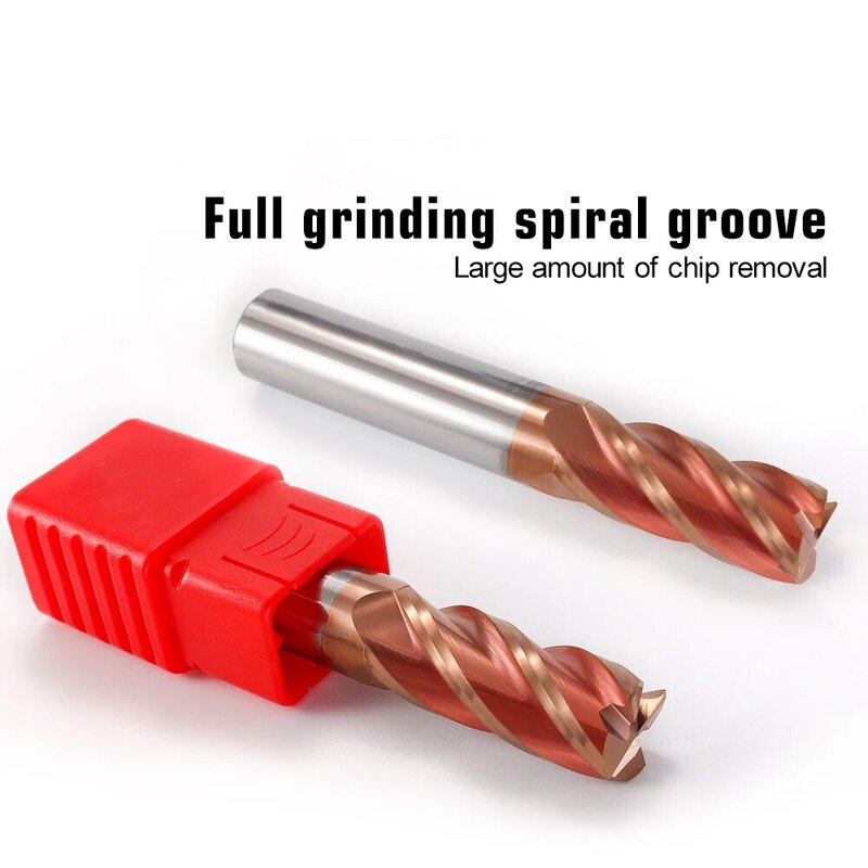 VACK HRC55 Carbide End Mill 4 Flutes Milling Cutter Alloy Coating Tungsten Steel Cutting Tools For CNC Maching Router Bits