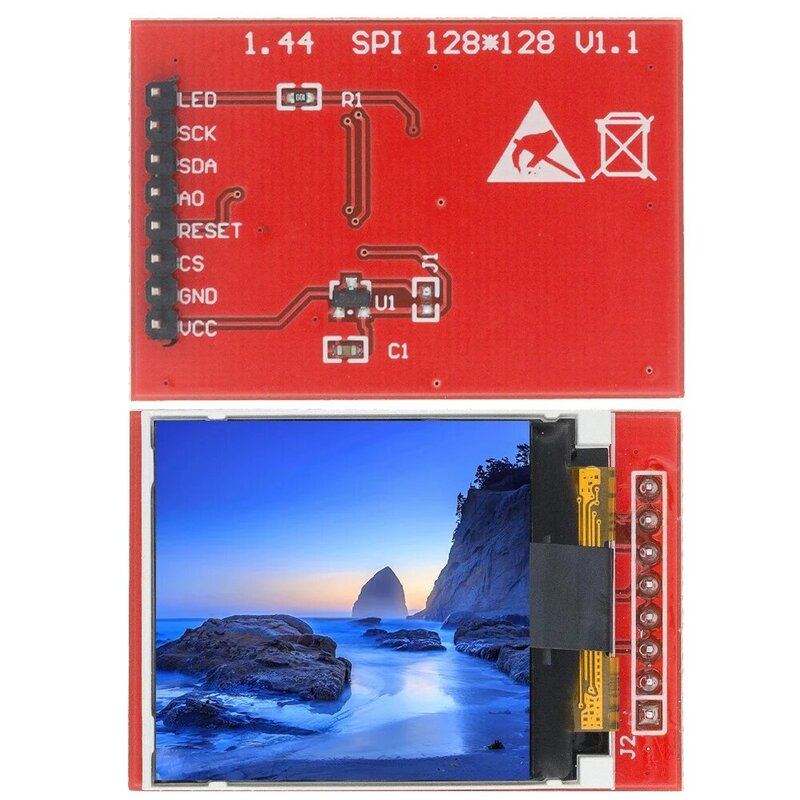 จอแสดงผล TFT 0.96/1.3/1.44/1.77/1.8/2.0/2.4/2.8นิ้ว IPS 7P SPI HD 65K สี LCD โมดูล ST7735ไดรฟ์ IC 80*160สำหรับ Arduino
