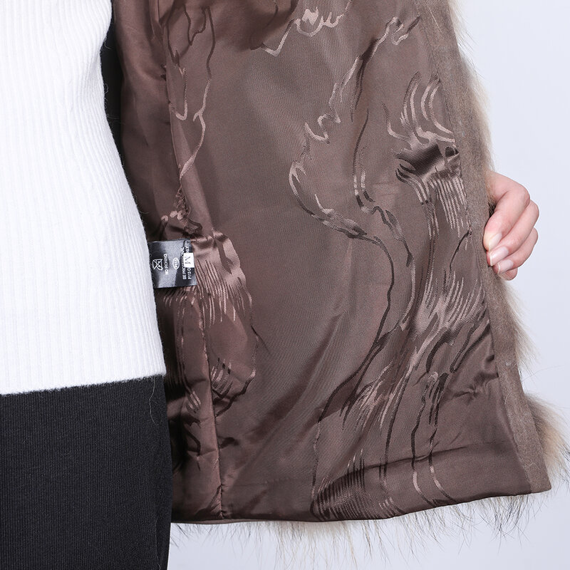 Женский меховой жилет MMK, зимний утепленный жилет без рукавов из натурального меха енота, уличная одежда на весну