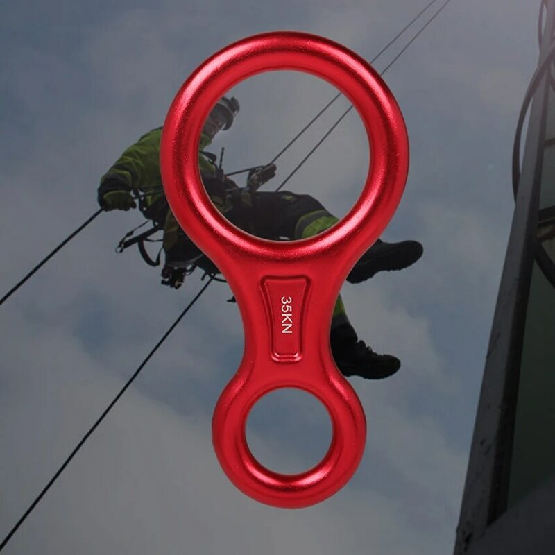35KN Rescue Figure 8 Descenders Rappelling Gear Belay Device Aviation Aluminium Tali-temali Plate untuk Climbing Belaying dan Rappeling