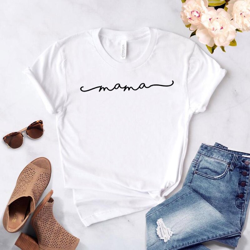 Camiseta con estampado de letras de MAMA para mujer, camiseta divertida informal de algodón para mujer, camiseta Hipster, NA-338 de envío directo