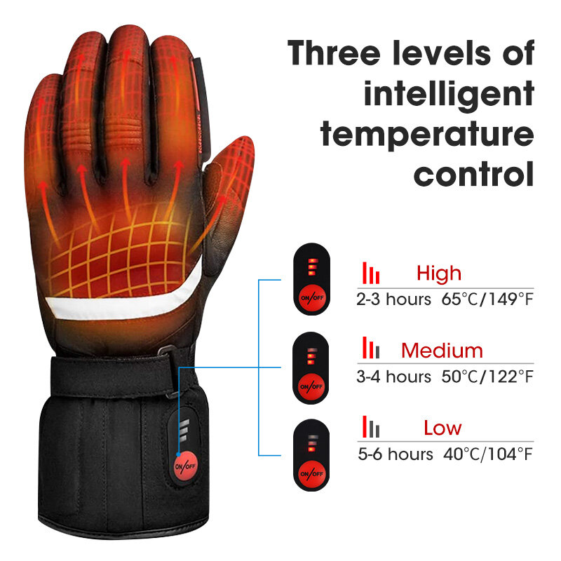Зимние перчатки с подогревом для электрического мотоцикла, лыжные варежки, женские велосипедные водонепроницаемые спортивные теплые мужские перчатки для сенсорного экрана, лыжные перчатки перчатки зимние перчатки
