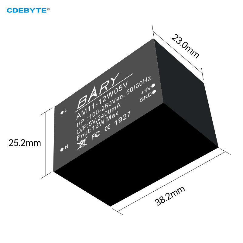 CDEBYTE – Mini Module d'alimentation électrique AM11-12W05V, 12W, IoT, Design de qualité industrielle, faible puissance, 5V, AC-DC V dc AC80-250V V/2A/5%