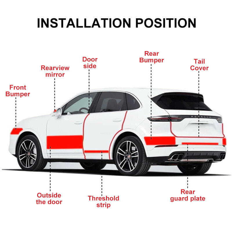 Автомобильная 3D наклейка из углеродного волокна 10/7/5/3 м, «сделай сам», клейкая защитная полоса, полоса для бокового зеркала порога двери автомобиля, лента против царапин, защитная пленка
