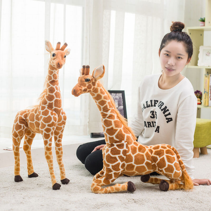 Brinquedos de pelúcia girafa gigante vida real bichos de pelúcia, bonecas infantis, presente de aniversário de bebê, decoração do quarto, 35-120cm