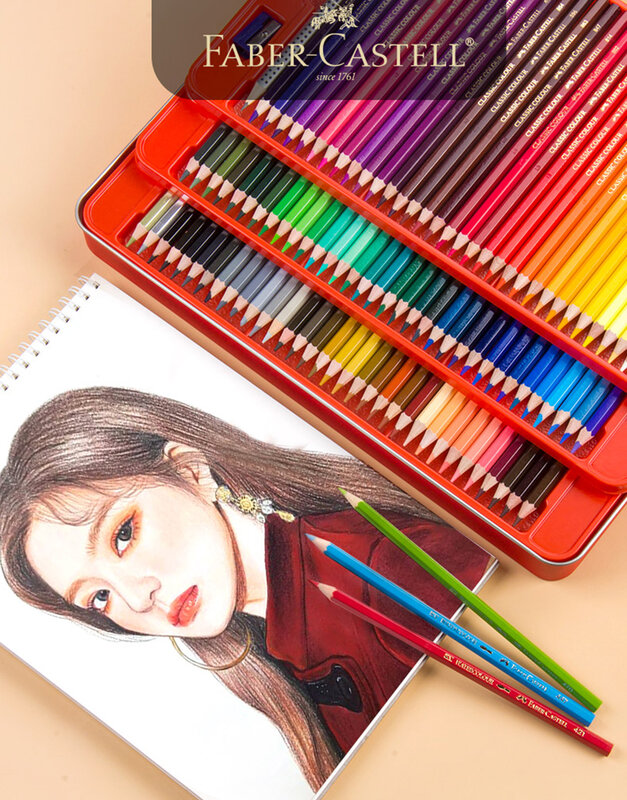 Xsyoo-Juego de caja de lata de lápices de colores, Set de lápices de dibujo para colorear libros, suministros de arte escolar, 100 colores