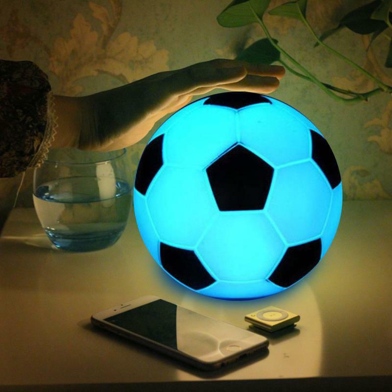 Lámpara de vinilo con forma de balón de fútbol para decoración de habitación, luz nocturna de 6cm para decoración de habitación, regalos de Navidad para niños, 2 uds.