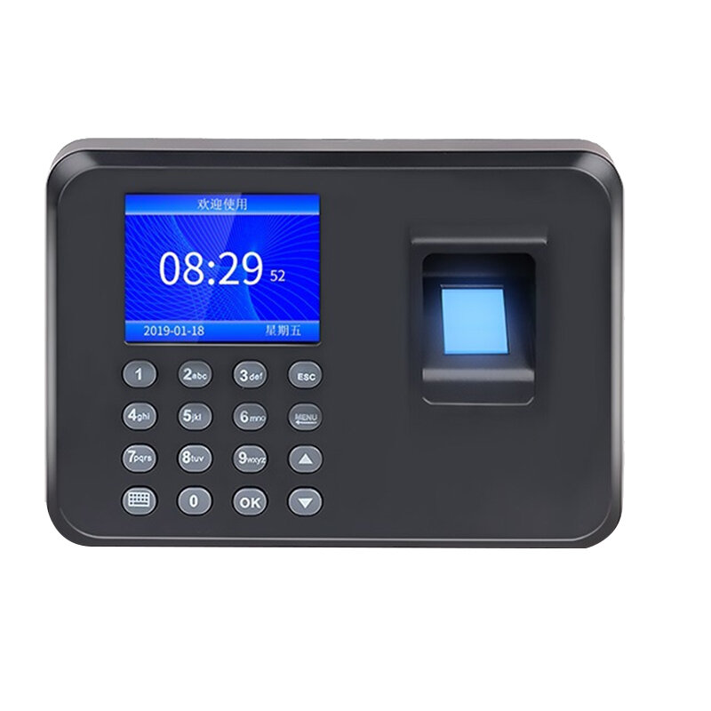 Machine biométrique de présence d'empreintes digitales affichage à cristaux liquides système de présence d'empreintes digitales USB horloge enregistreur de vérification des employés