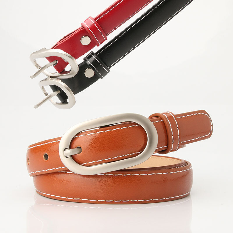 Cinturón De diseño De alta calidad para Mujer, cinturón De pantalón salvaje De colores caramelo, estilo occidental