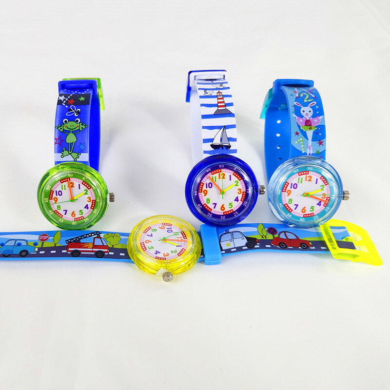 2021การ์ตูนนาฬิกาเด็กสาวกระต่าย Sailing กบรูปแบบกีฬาควอตซ์เด็กนาฬิกาเด็กผู้หญิงเด็กนาฬิกาการเรียนรู้คริสต์มาสของขวัญ