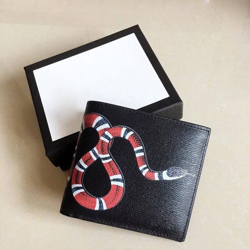 122# High quality men animal Short Wallet Leather black snake Tiger bee Wallets Women Long Style Purse Wallet card Holders