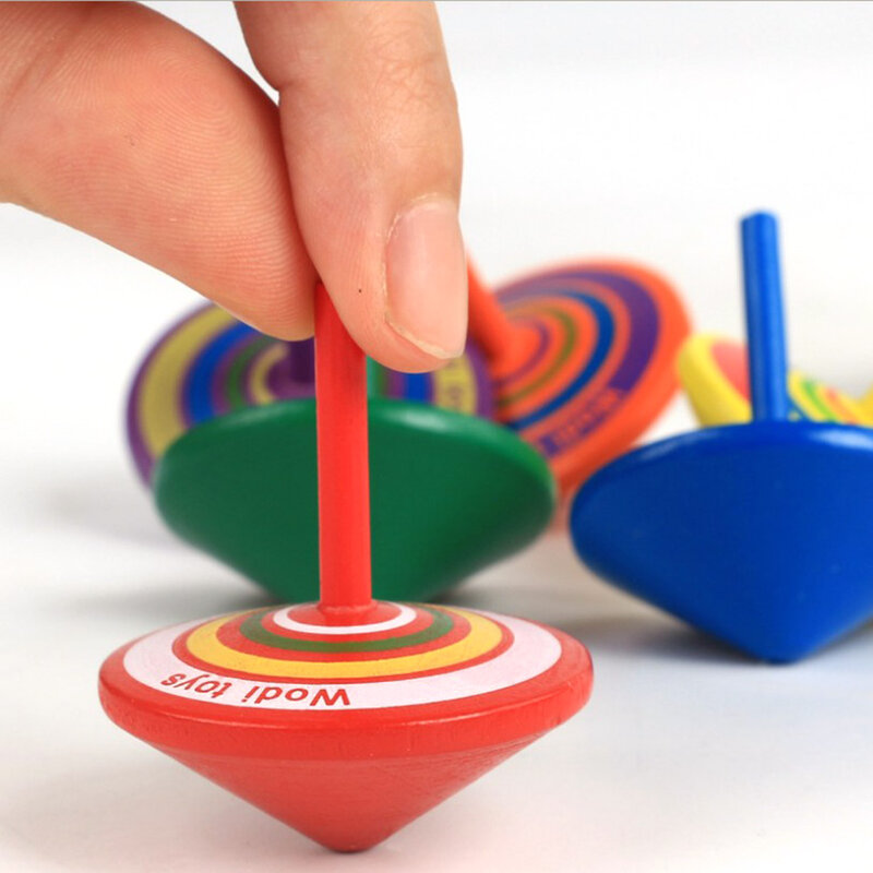 1/5Pcs Spinning Tops Houten Mini Top Decompressie Speelgoed Grappige Kleurrijke Gyr Speelgoed Fidget Speelgoed Voor Kids & volwassenen Angst Stress Relief