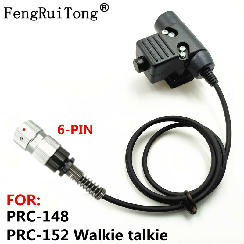 FengRuiTong PTT untuk headset z-tactical TAC-SKY HD01 HD03, untuk prc-624 PRC-148 152A PRC-152 Walkie talkie taktis u94 PTT 6pin