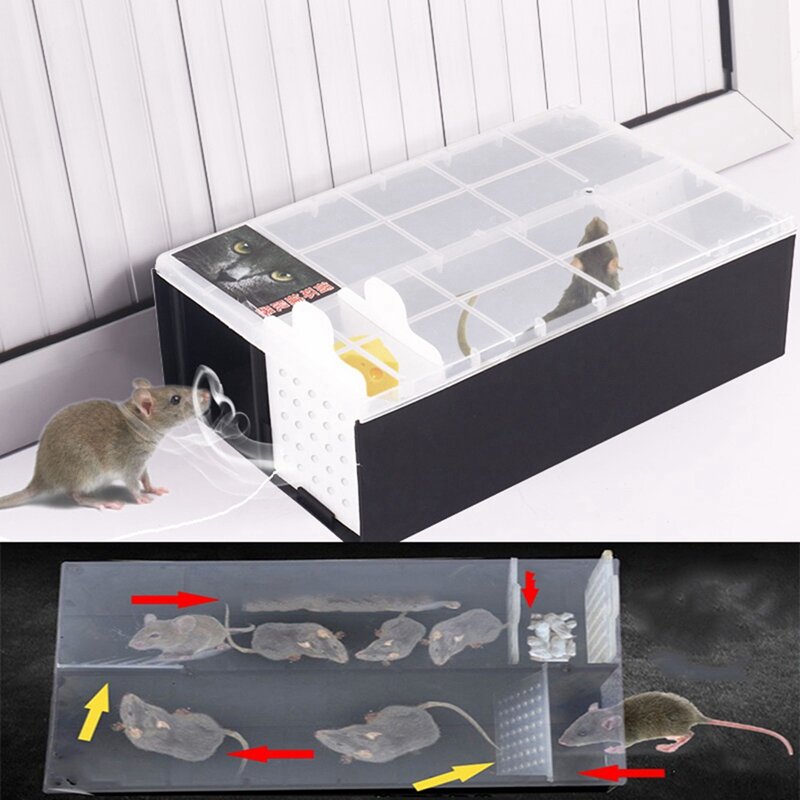 Household Mouse Trap Automatic Continuous Mousetrap Reusable Catch High Effect Rat Traps Catcher Rat Killer Mice Rodent Cage