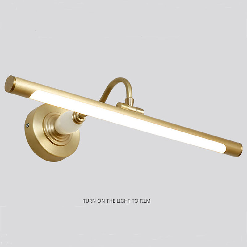 Phong Cách Châu Âu LED Gương Phòng Tắm Đèn Pha Tủ Đèn Đồng Nghệ Thuật Phòng Khách Trang Điểm Đèn