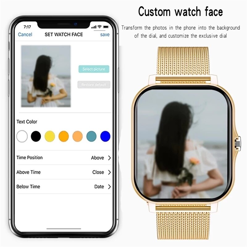 2024 relógio inteligente para homens mulheres presente 1.69 'Full Touch Screen esportes relógios de fitness Bluetooth chamadas Digital Smartwatch relógio de pulso