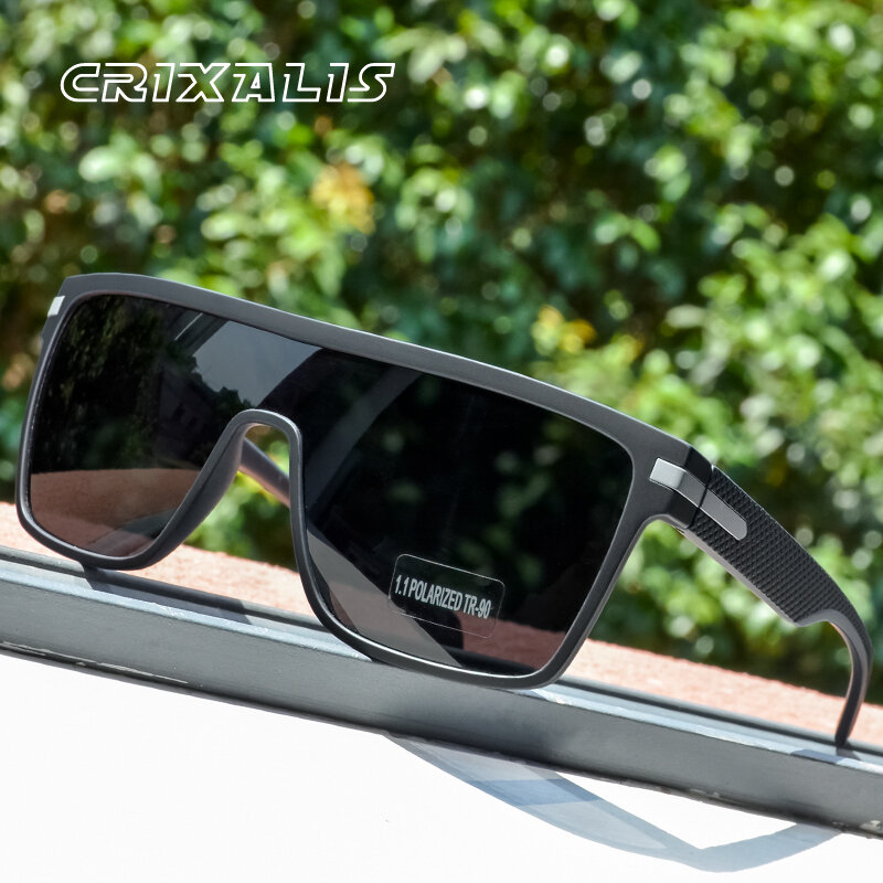 Crixalis แว่นกันแดดโพลาไรซ์แฟชั่นสำหรับผู้ชาย, แว่นตา UV400ทรงสี่เหลี่ยมขนาดใหญ่ป้องกันแสงสะท้อนสำหรับขับรถแว่นตาผู้หญิงแว่นตาผู้ชาย