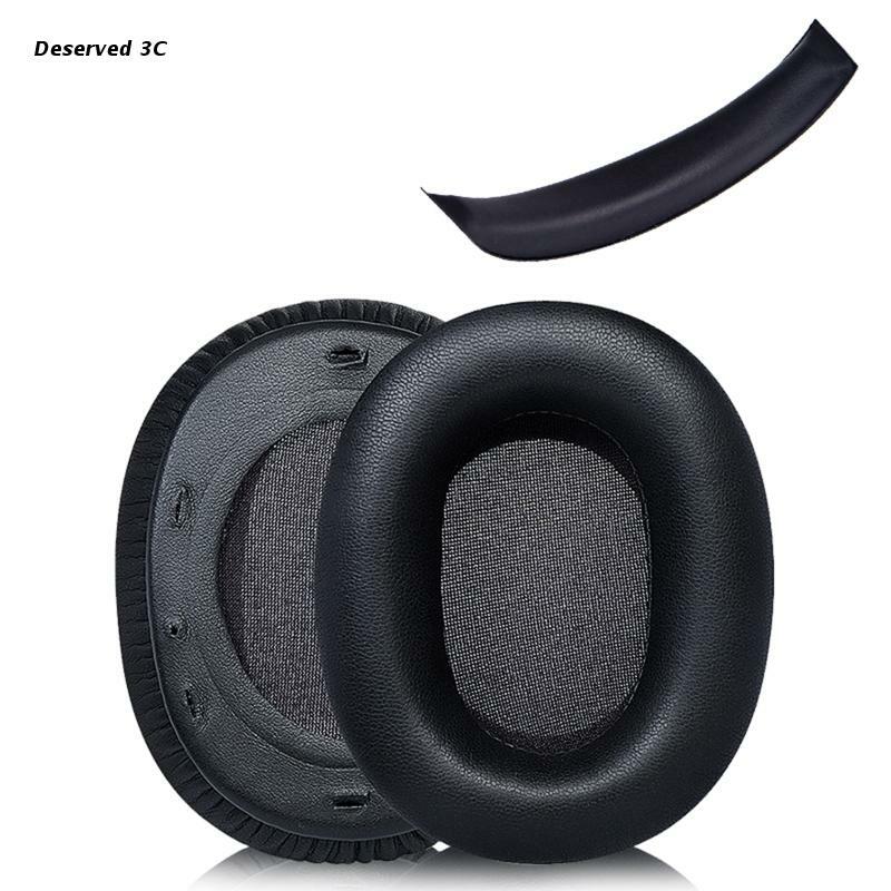 Almohadillas de cuero para auriculares, almohadillas de espuma viscoelástica, Compatible con Edifier W800BT plus