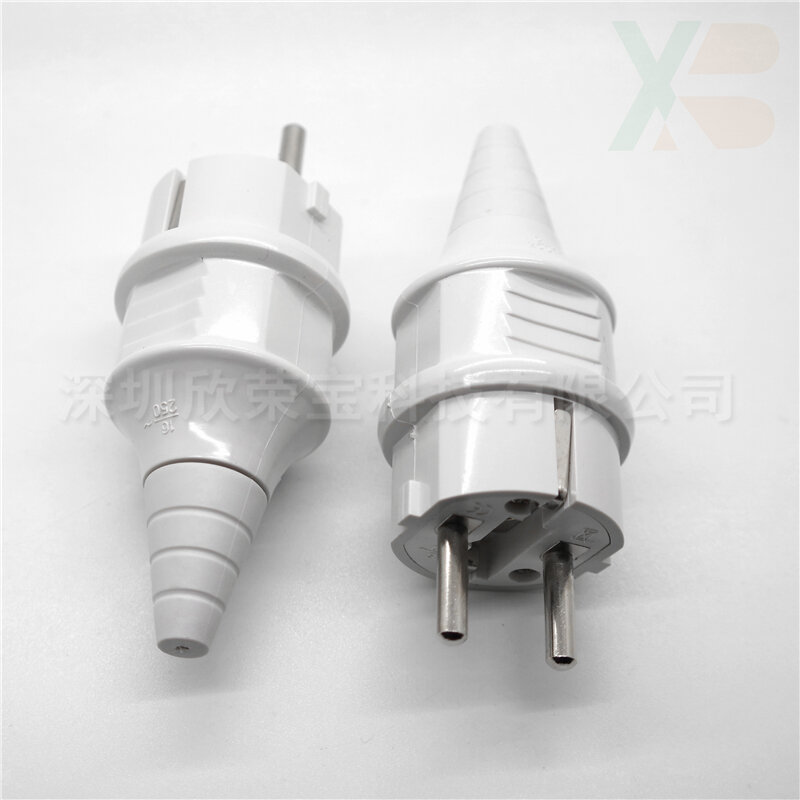 E-012 European Schuko 16A Power Plug IP44 Industry France/Germany Connector EU 2 Round Pins Adapter Type F AC Electrical Power 1