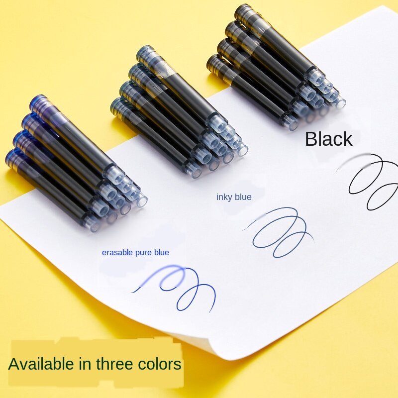 Hongdian Fountain Pen cartuchos de tinta, preto ou azul, 3,4mm diâmetro, 30 peças