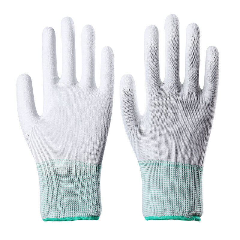 12Pairs Sicherheit Arbeit Handschuhe Schwarz Pu Nylon Baumwolle Industrielle Schutz Heavy Duty Arbeits Heraus Handschuh für Männer Frauen Sefe mit Grip