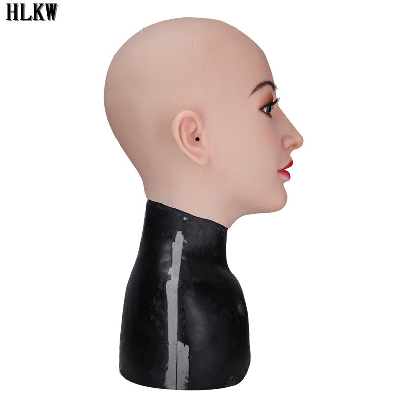 Najwyższej jakości ręcznie robiony miękki silikon realistyczna maska kobieta/dziewczyna Crossdress seksowna lalka twarz Cosplay maska Crossgender Drag Queen maska