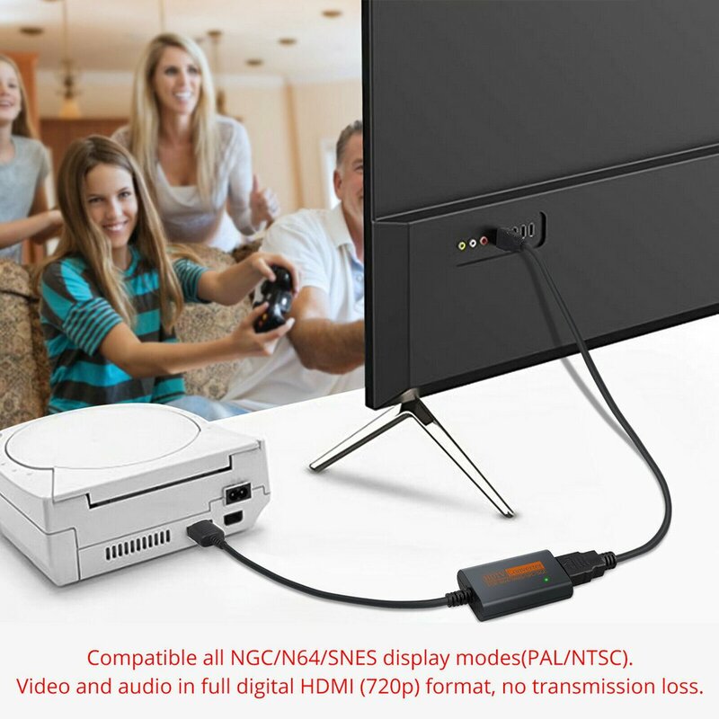 Adaptateur convertisseur compatible HDMI pour NGC, SNES, N64, Gamecube, prise numérique, boîtier TV