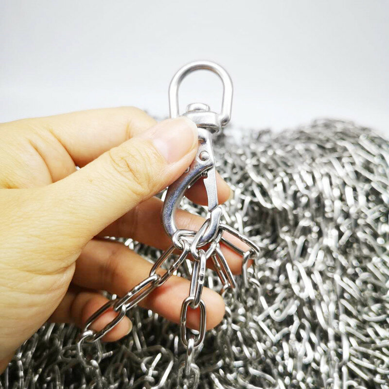 Ordinary 304 Stainless Steel 2mm Diameter Long Link Chain Lifting Chain Industry Welded Binding Chain