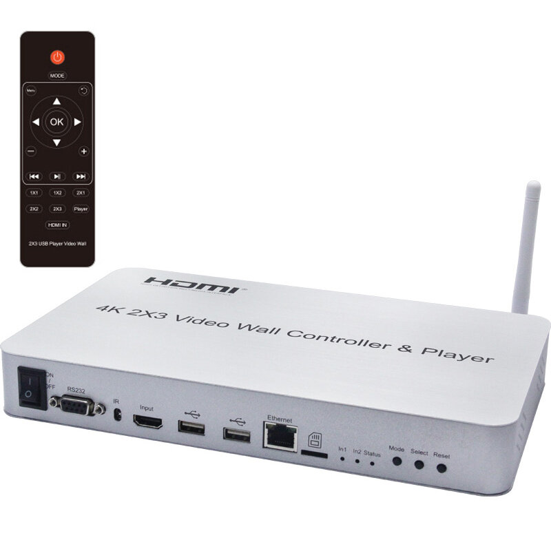Procesador de pantalla de empalme 4K 1080P 60Hz 2x3 2x2 3x3, reproductor USB HDMI, controlador de pared de vídeo KVM, teclado, ratón USB RS232