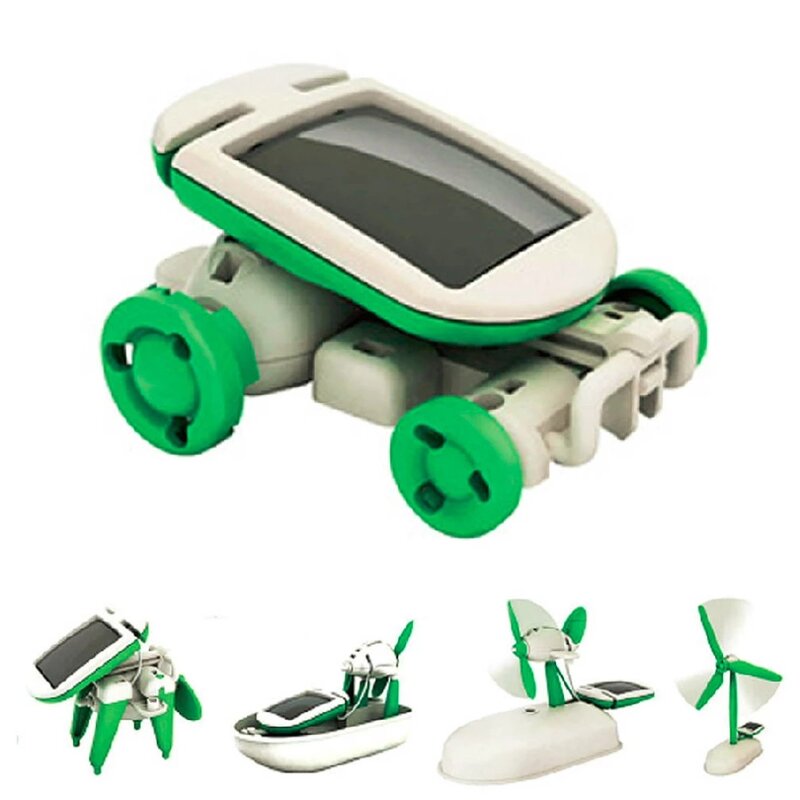 Новейший набор игрушек 6 в 1 на солнечной энергии, Обучающий робот «сделай сам», обучающий автомобиль, лодка, собака, веер, самолет, щенок, подарок на день рождения! Технические характеристики!