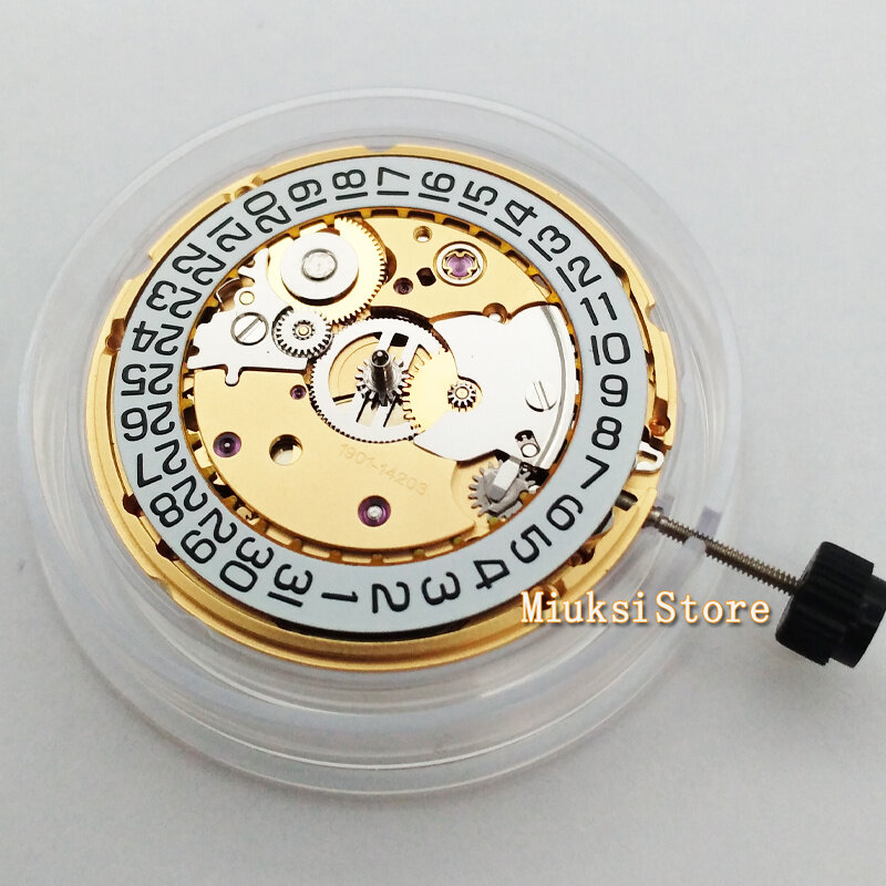 Movimiento de oro PT5000 genuino de alta precisión, 25 joyas, rueda de datos de movimiento mecánico, frecuencia de 28800/hora, piezas de reloj ETA2824