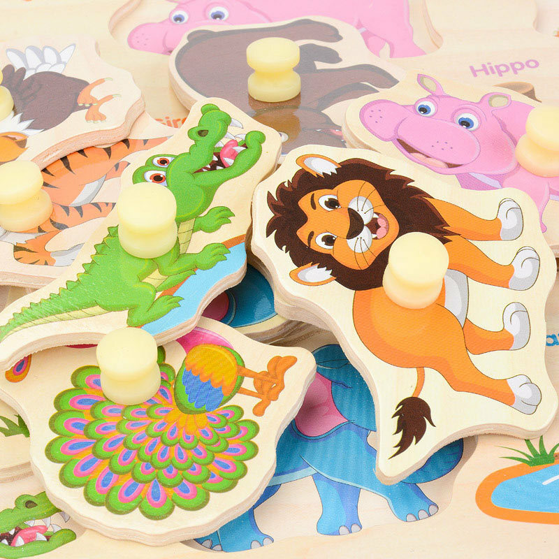Puzzle 3D en bois pour enfants, planches à main, jouets véhicules animaux Fruits Cognition Tangram Puzzle enfants jouets éducatifs Montessori