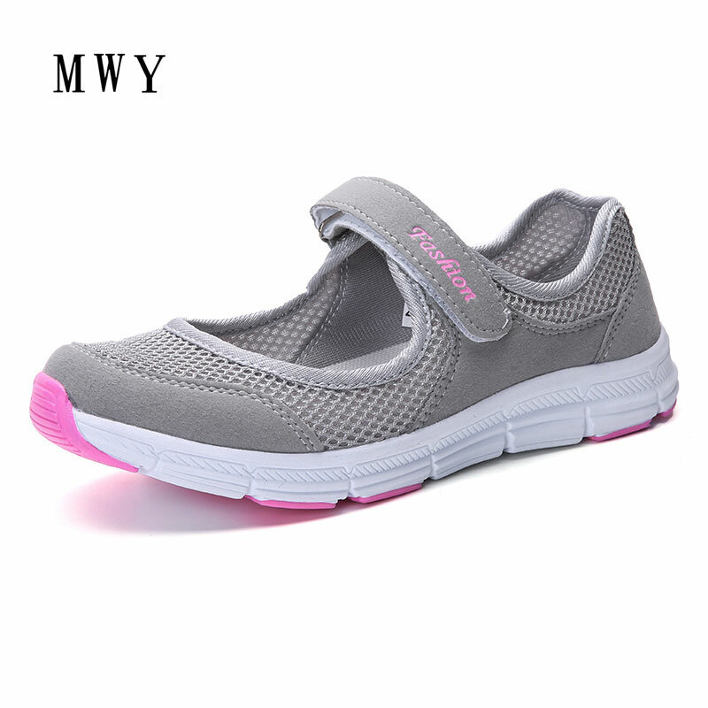 Mwy mulheres respirável sapatos casuais novas solas suaves sapatos lisos moda malha de ar sapatos de verão feminino tenis feminino tênis
