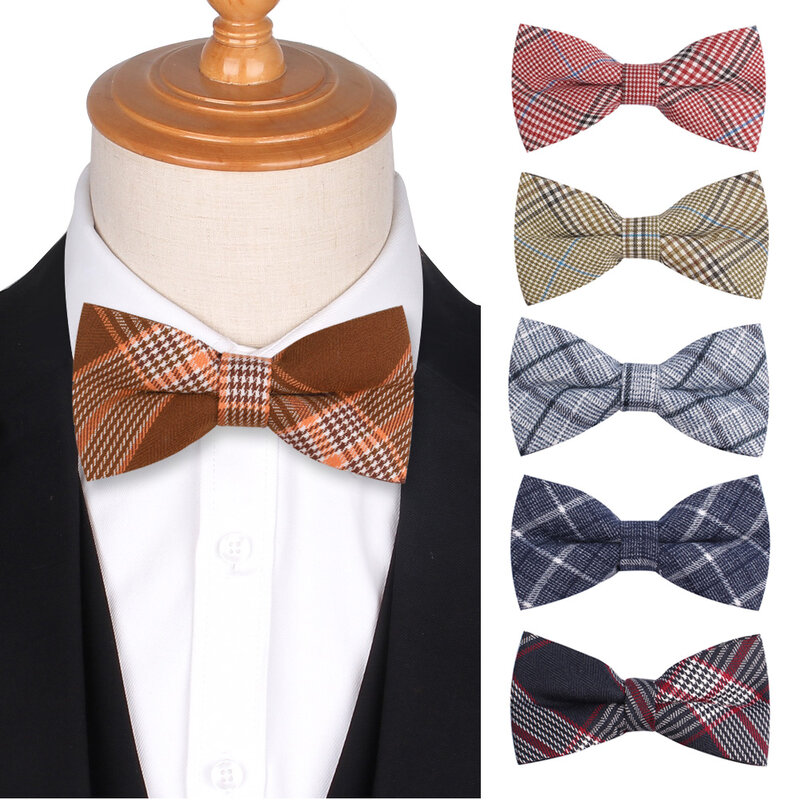 Plaid Cotone Bow Tie per Gli Uomini Le Donne casual Abiti Bowtie Tuxedo Papillon Regolabile Ragazze Ragazzi cravatte Per La Cerimonia Nuziale Del Partito cravatta