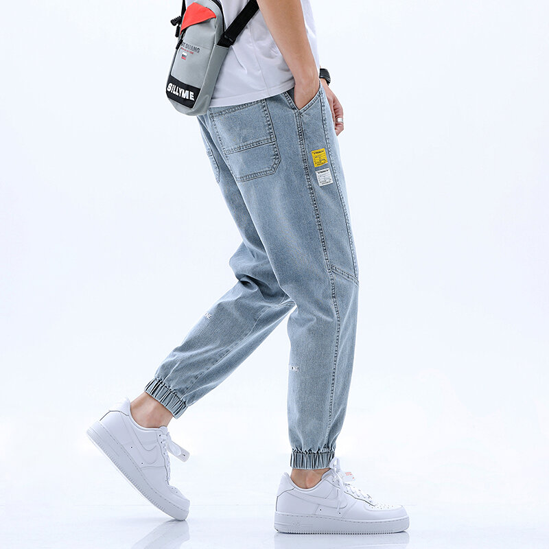 Casual Jeans Men 2020 Spring Summer New Fashion Patchwork Hollow Out Printed Man Cowboys Demin Pants Hip Hop Male High Quality