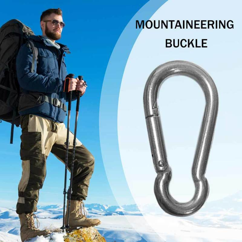 1/10Pcs Mini Alloy Spring Carabiner Snap Hook Carabiner Clip Keychain EDC Survival Outdoor Camping Tools Silver Size 41*20*4mm