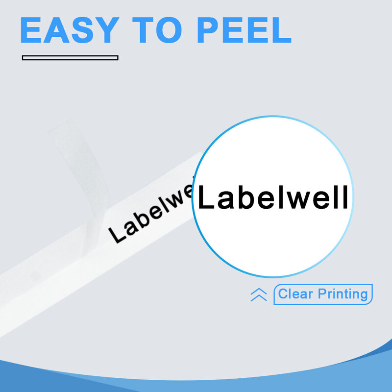 Labelwell-Cinta de etiquetas laminada Compatible con Brother, 231, 231, 221, 131, 531, PTH110, 5/10PK, 631, 12mm