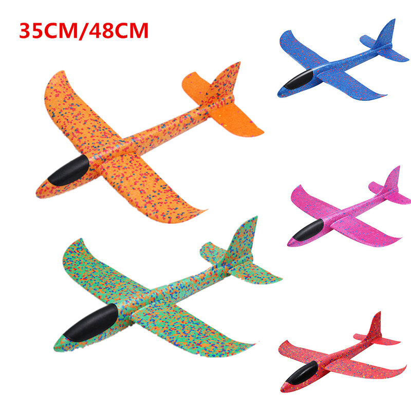 Dzieci ręcznie rzut latający szybowiec samoloty zabawki dzieci pianki Model samolotu dzieci na zewnątrz fajne zabawki 48CM/35CM
