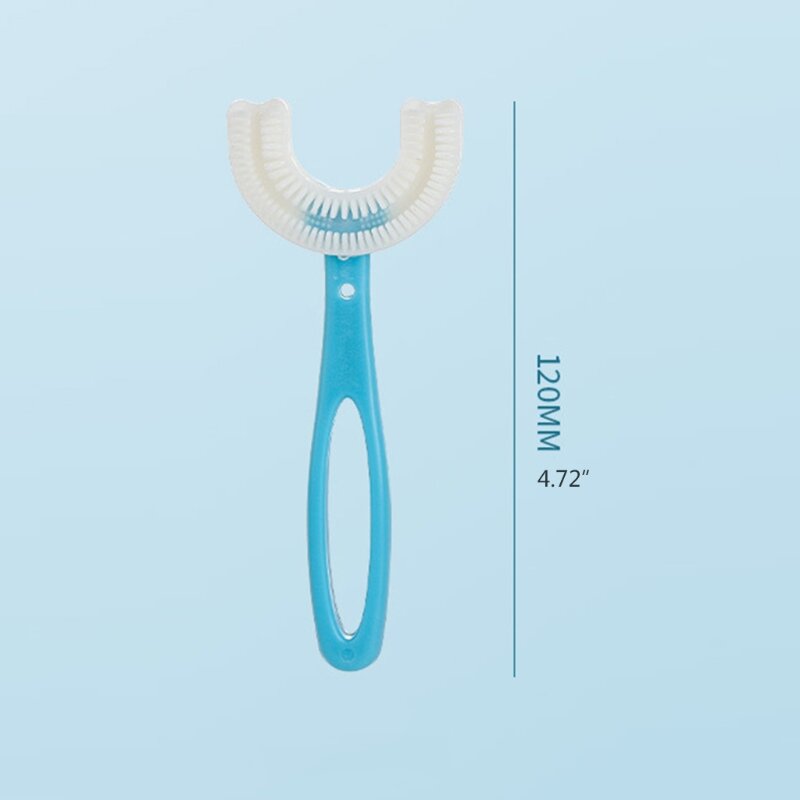 U자형 수동 실리콘 아기 칫솔, Yoothbrushing 유물 구강 관리 청소 브러시 6 7 8 9 10 11 12 세용